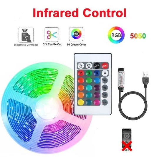 Tira de LED RGB 5050 com controle remoto 24 teclas