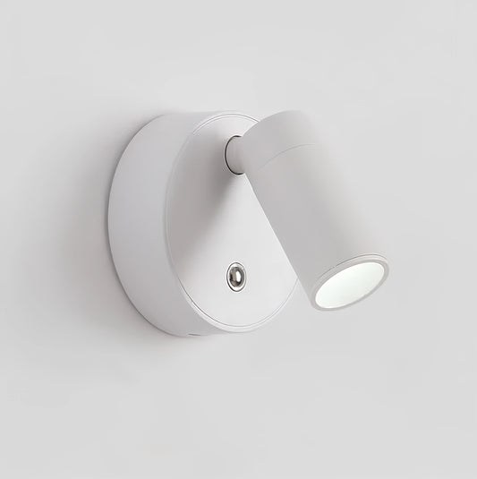 Arandela de parede magnética recarregável USB branca, vista frontal do produto em fundo branco, modelo sem furos e sem fio para decoração doméstica