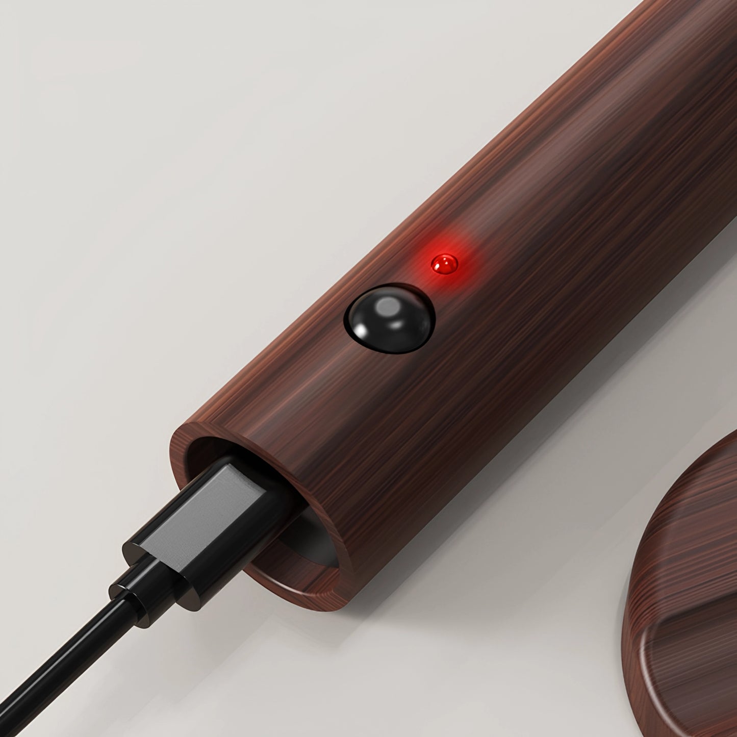 Detalhe do carregamento Type-C da arandela de parede LED recarregável