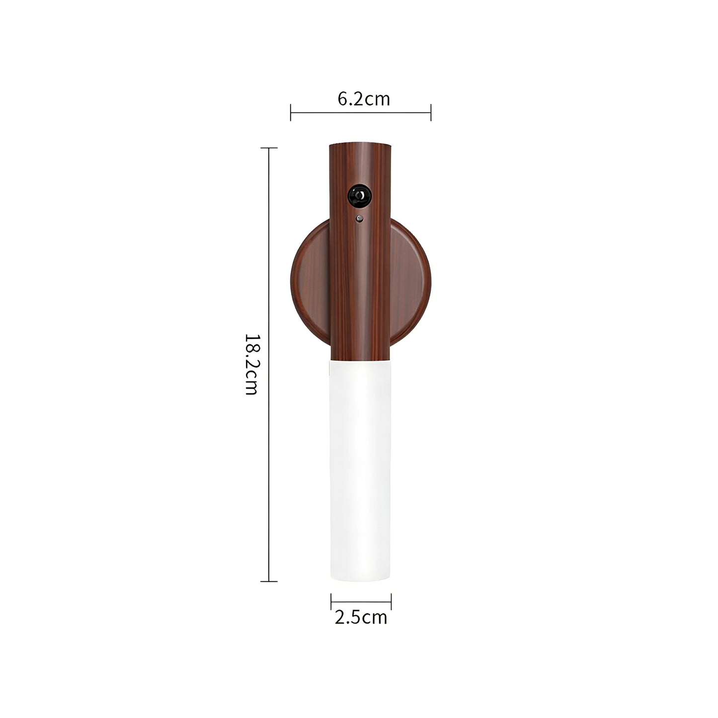 Dimensões da arandela LED com sensor de movimento: 2,5 x 18 cm