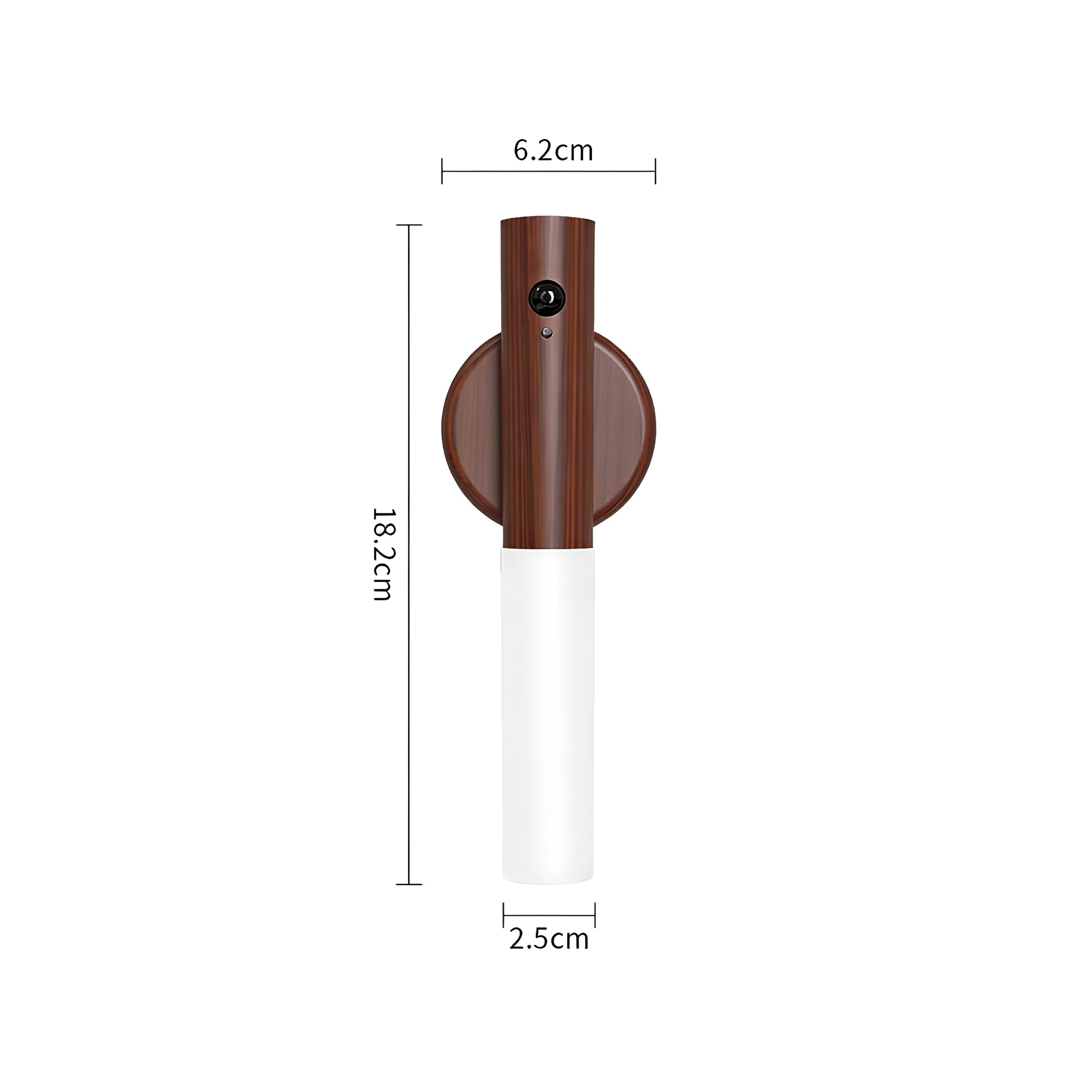 Dimensões da arandela LED com sensor de movimento: 2,5 x 18 cm