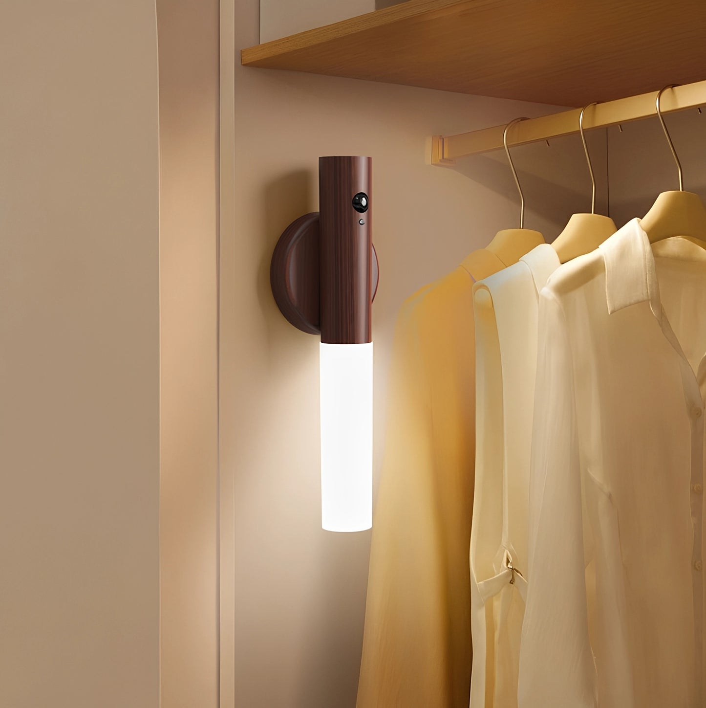 Arandela LED magnética no guarda-roupa, iluminação clara para encontrar roupas