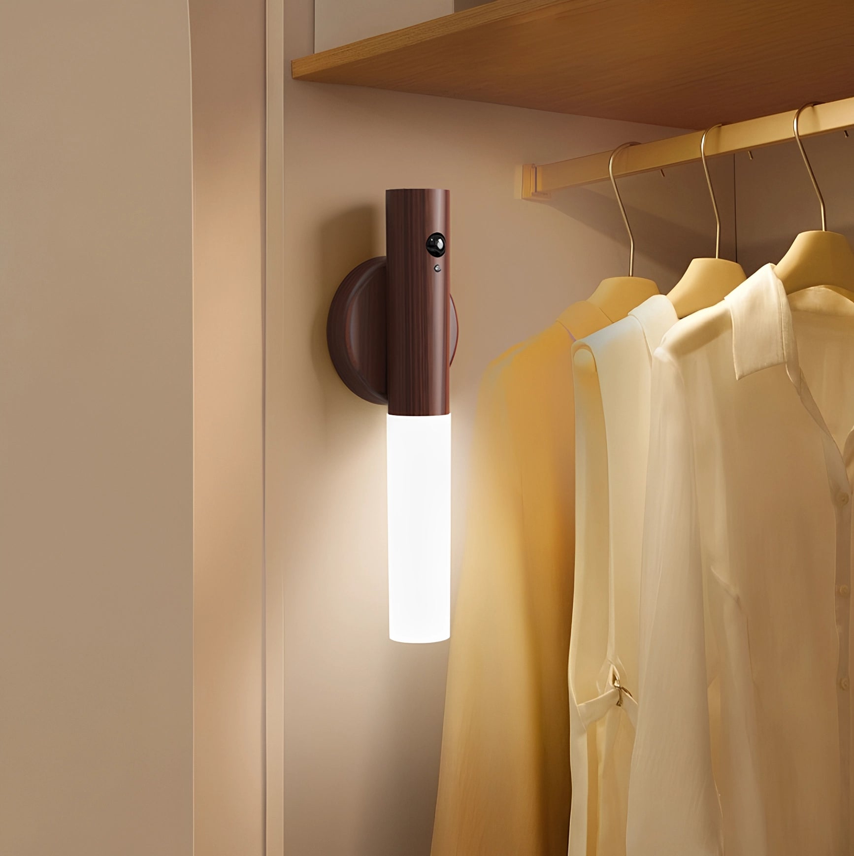 Arandela LED magnética no guarda-roupa, iluminação clara para encontrar roupas