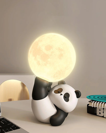 Lâmpada de Mesa Mimosa modelo panda, efeito de iluminação suave em mesa, LED integrado com temperatura de cor quente, sem ofuscamento, ideal para leitura e ambientação de interiores