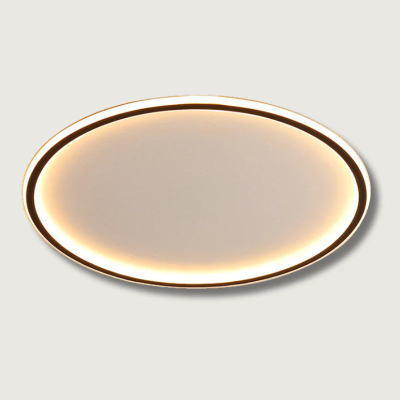 Plafonnier LED Preto Design Minimalista - Vista Lateral em Fundo Branco