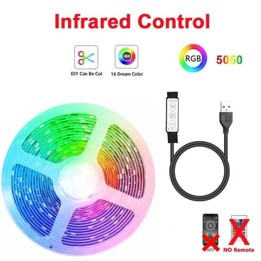Tira de LED RGB 5050 com controle de fio 3 botões
